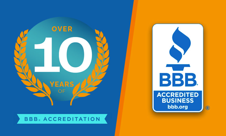 10 years Accredited Business BBB