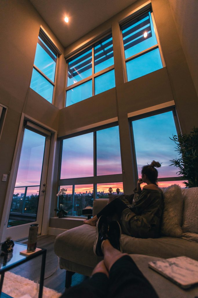 house with sunset